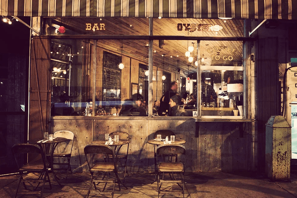 couple sitting in a brooklyn restuarant