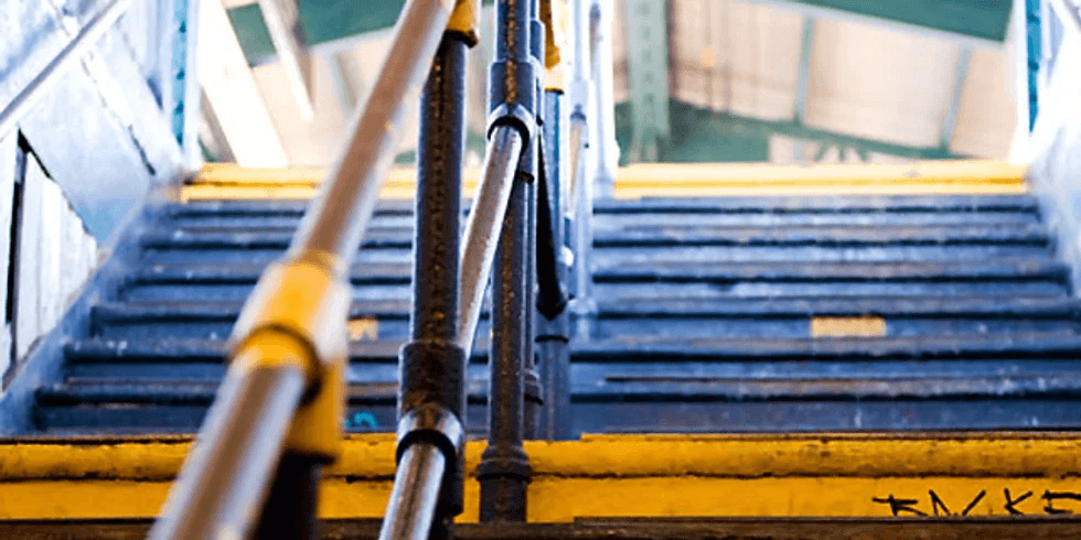 image of subway stairs in NYC