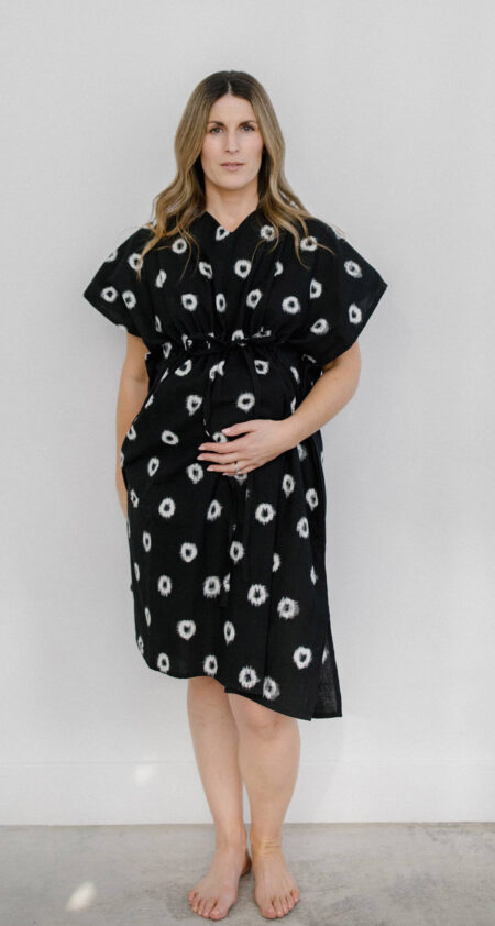 printed birthing gown