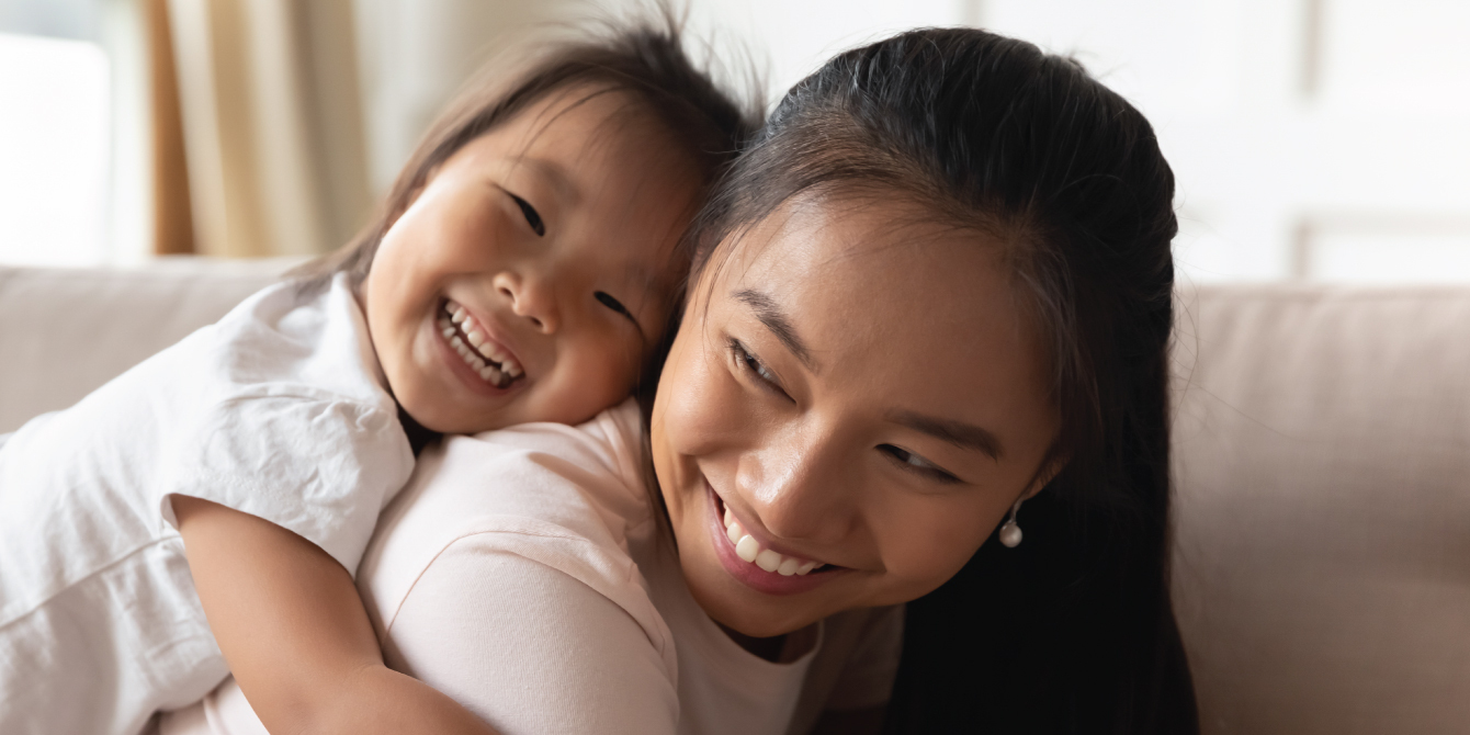 daughter hugging her mom - montessori lessons