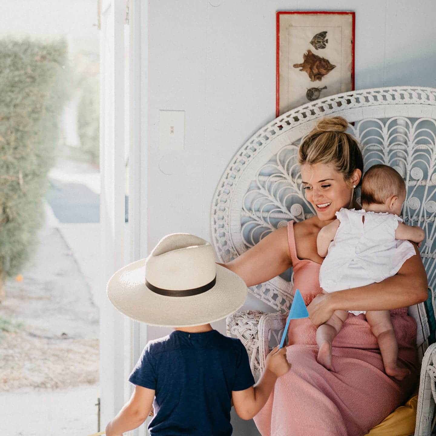 Daphne Oz with her children