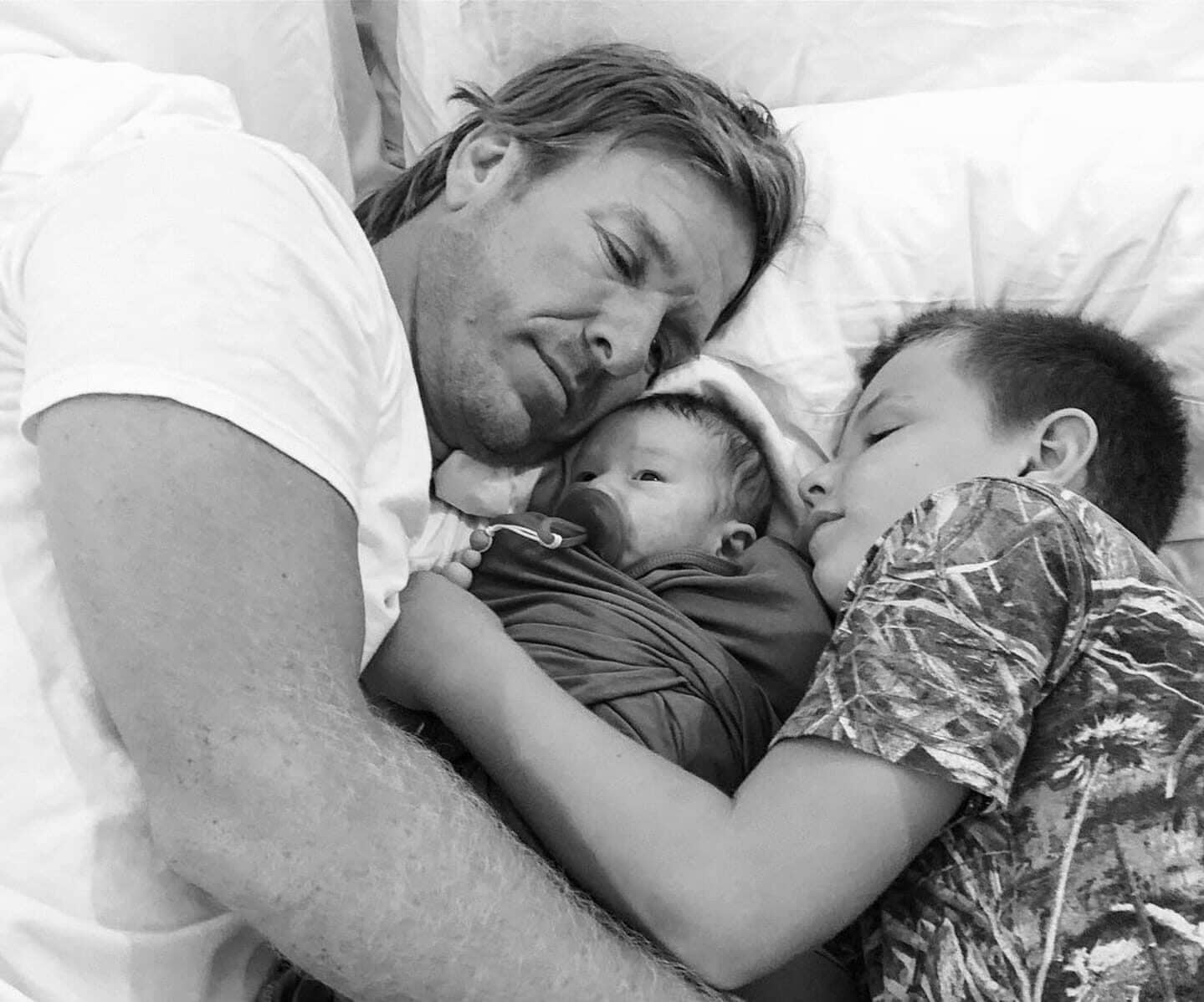 Chip Gaines and kids sleeping
