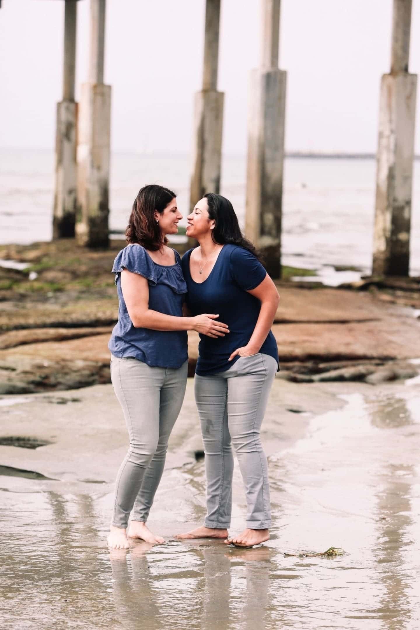 two women looking at each other