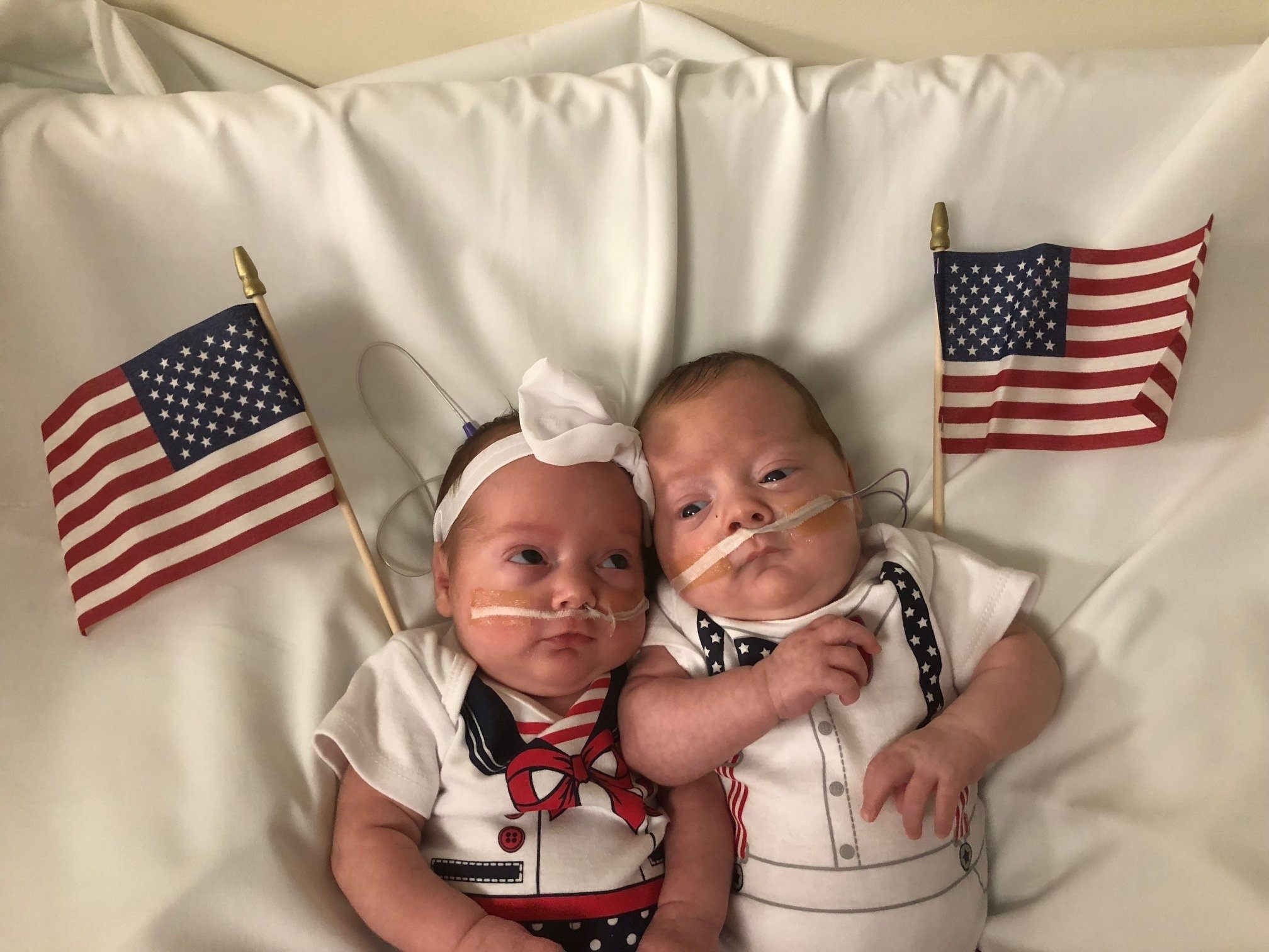 babies with the American flag