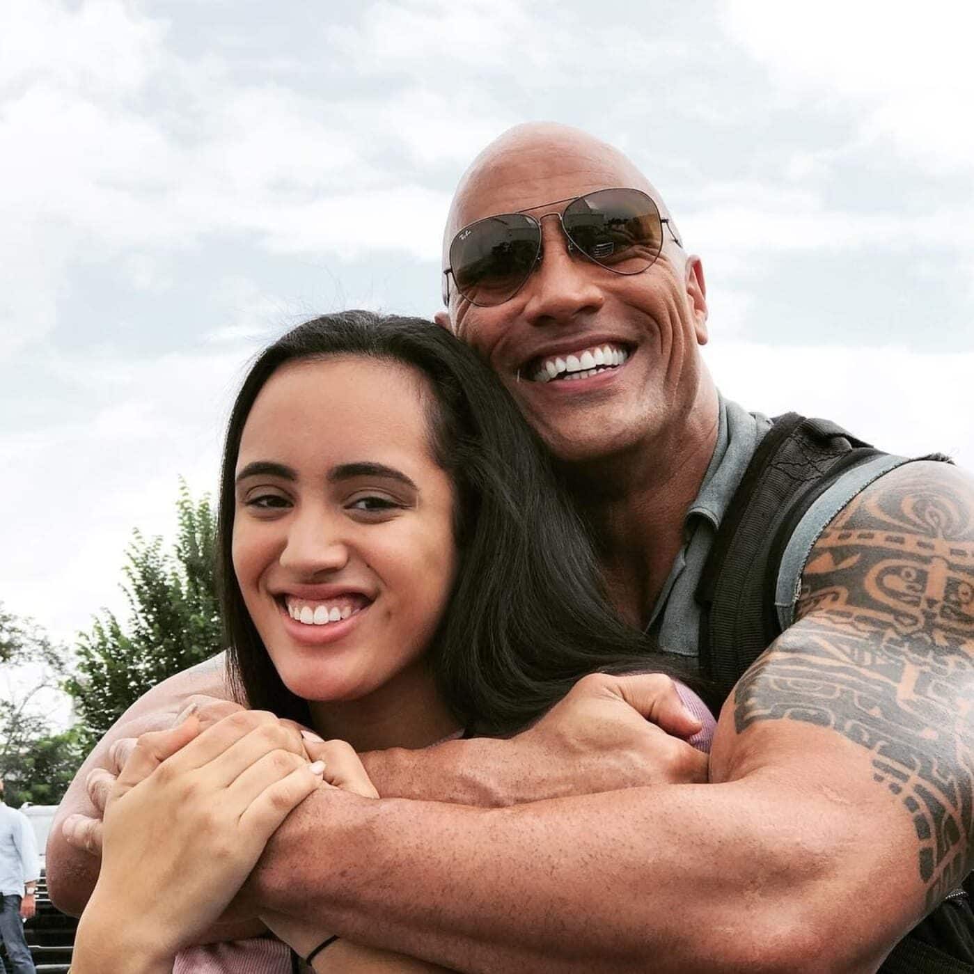 Dwayne Johnson with daughter