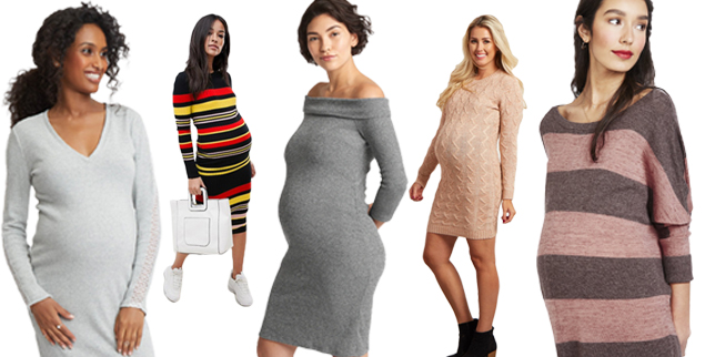 10 sweater dresses for pregnancy featured Motherly