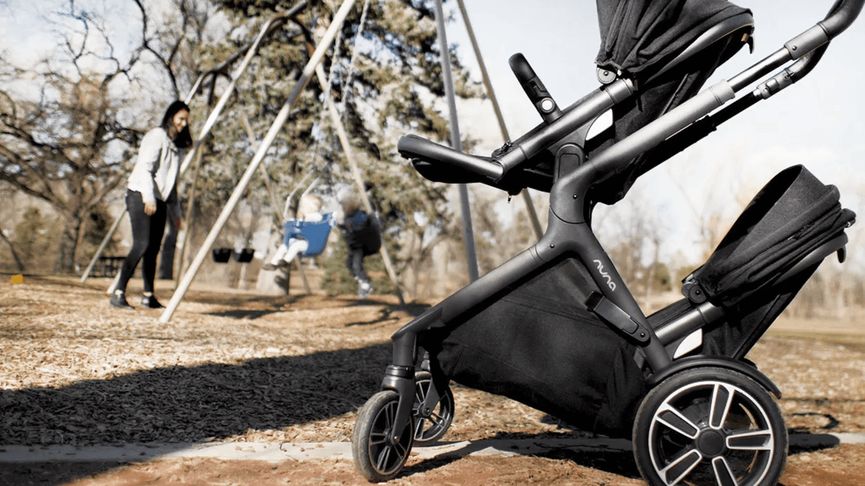 stroller sitting at a park