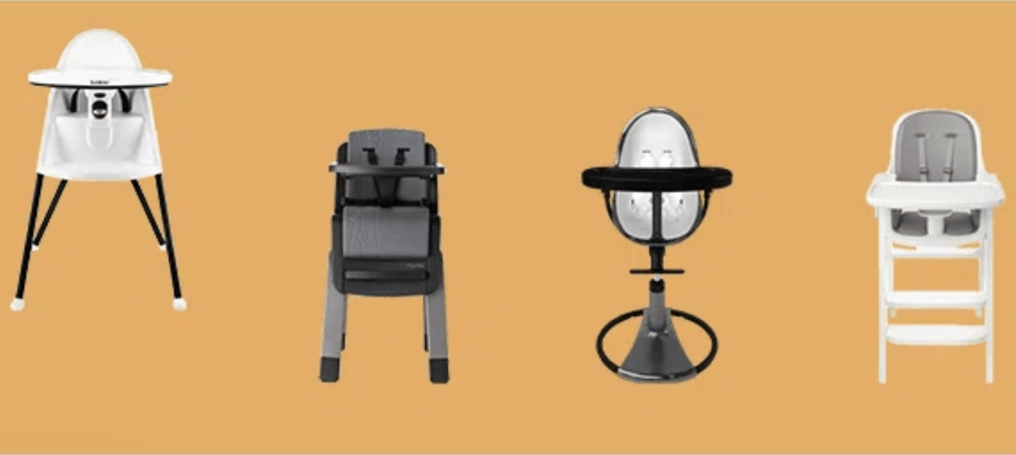 collage of high chairs