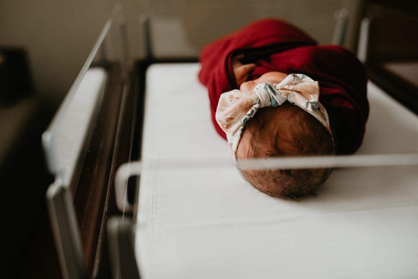 Baby in a hospital bed