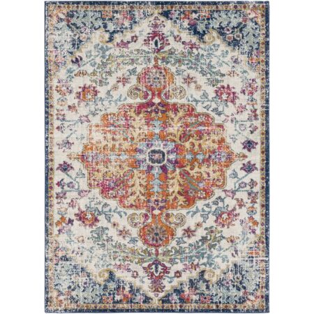 Mistana Hillsby Oriental Blue Orange Area Rug