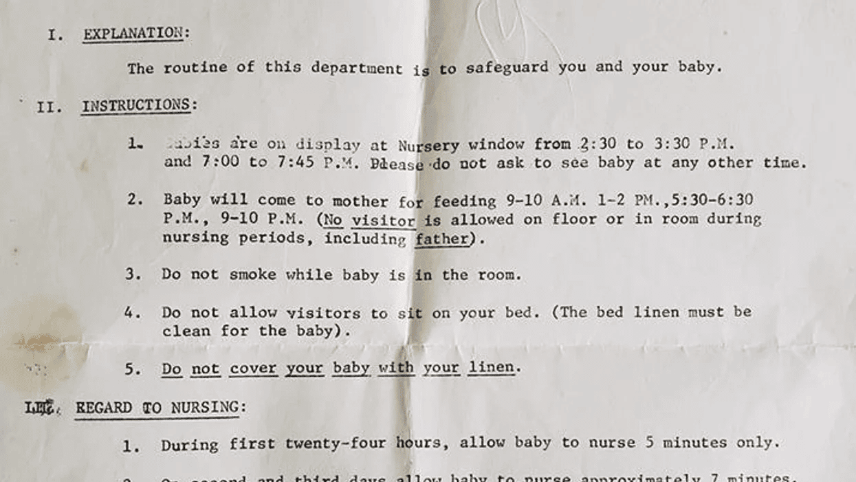 vintage hospital birth instructions