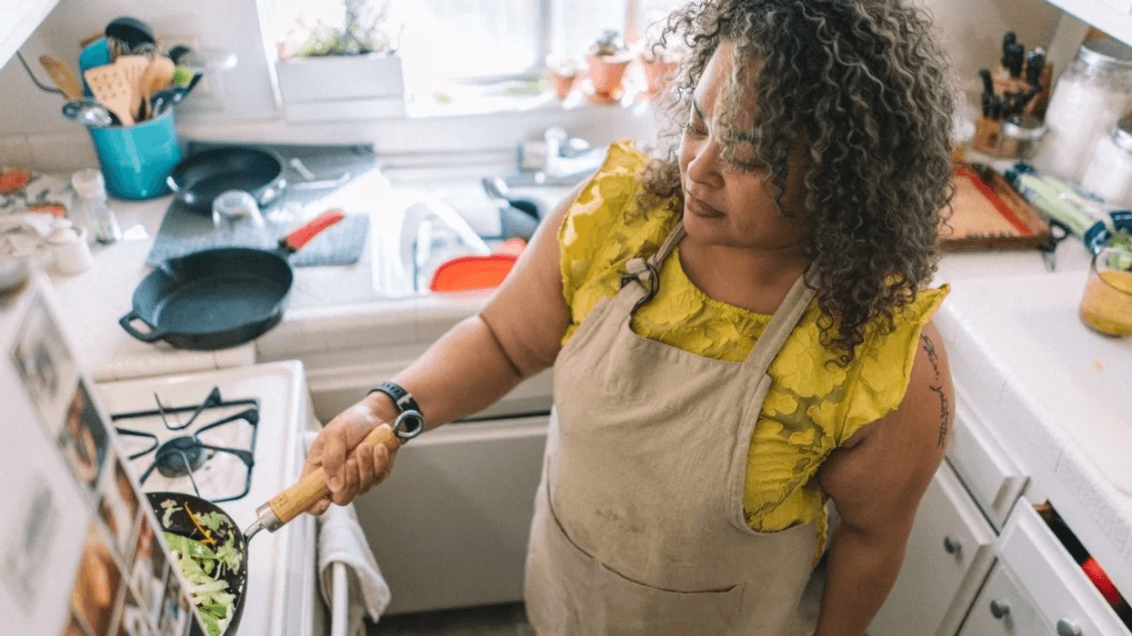 woman cooking dinner