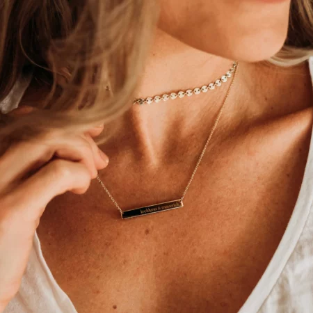 Tiny Tags Gold Bar Necklace