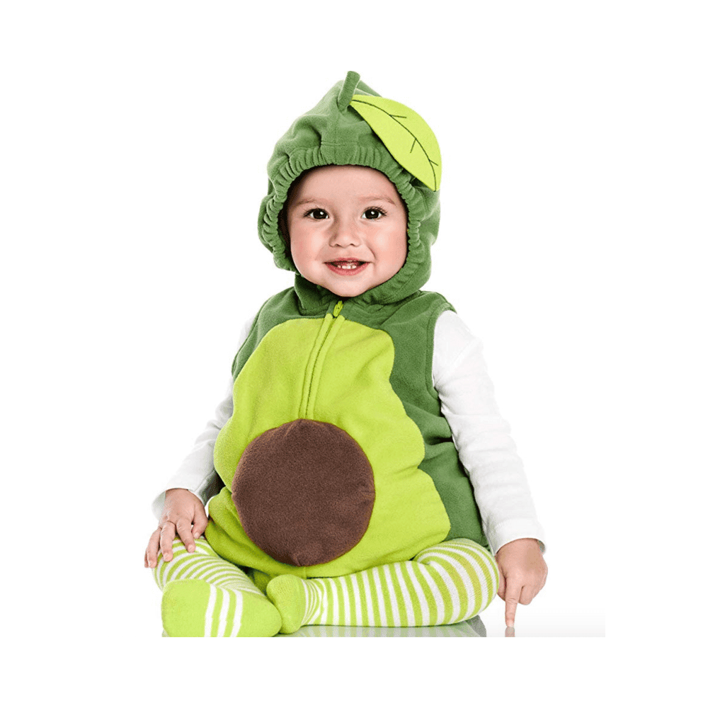 baby dressed as an avocado