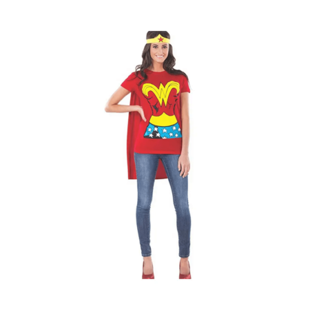 rubie s costume dc comics wonder woman t shirt with cape and headband red Motherly