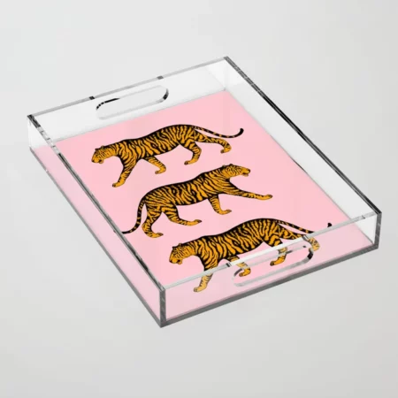 Society6 Tigers Pink and Marigold Acrylic Tray