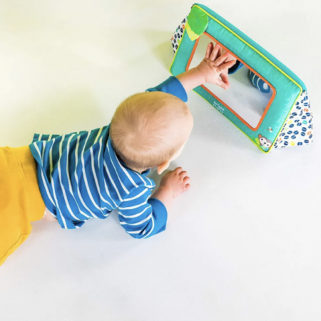 mirror game for baby, a great early childhood toy for 4-month-olds