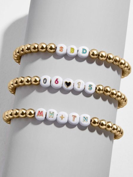 Mini Multi Letter and Stone Bracelet