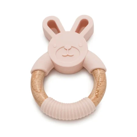 Loulou Lollipop Bunny Slilicone and Wood Teething Ring