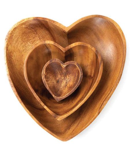 The Little Market Acacia Wood Heart Bowl