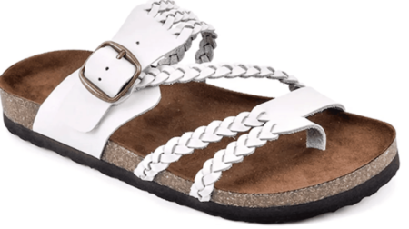 White Mountain HAYLEIGH Leather Footbed Sandal