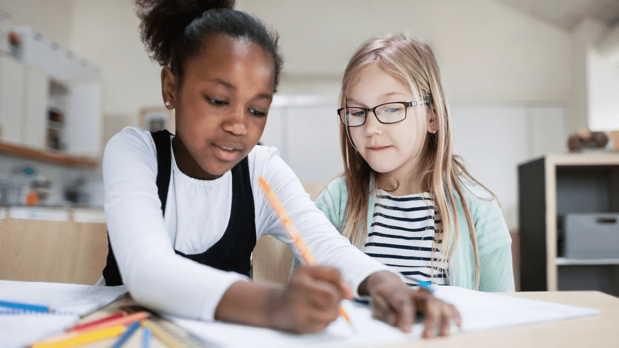 two girls playing together