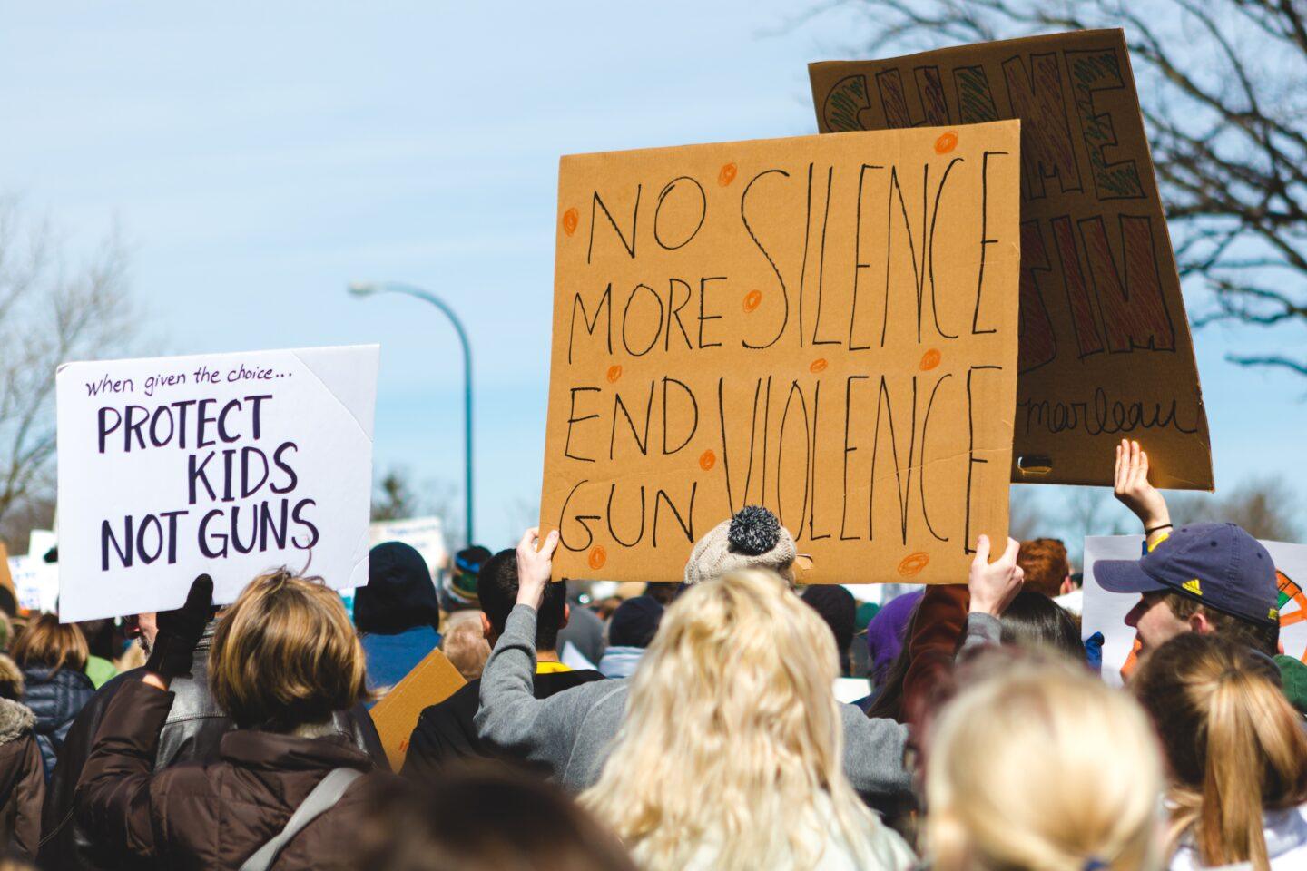 end gun violence protest signs