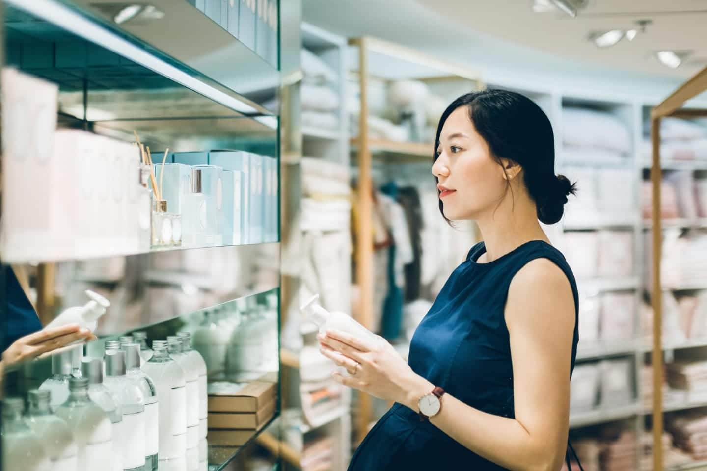 woman shopping for skincare