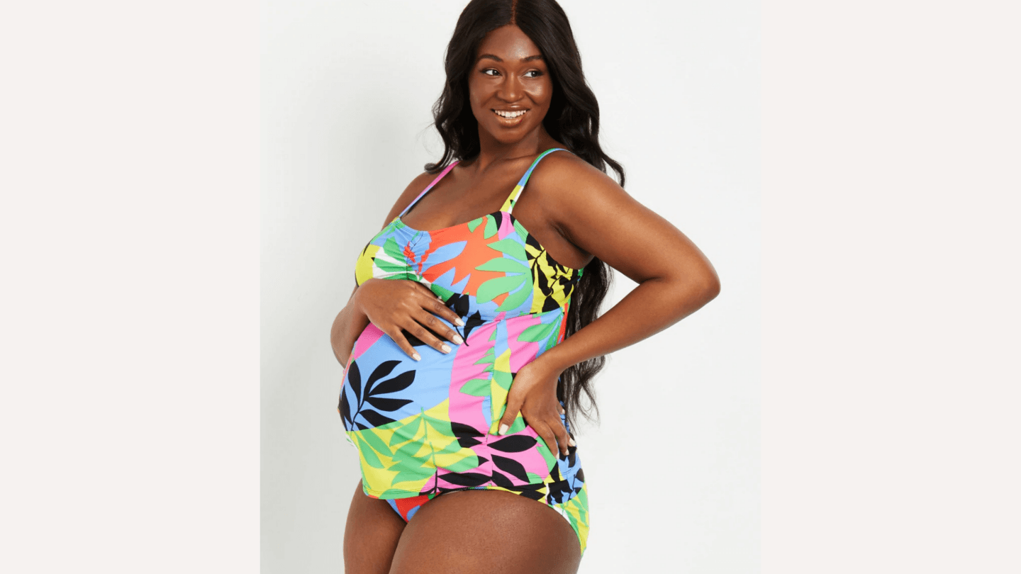 Women Maternity Swimwear Pregnant One Piece Swimsuit Women Ruffles Bathing  Suit