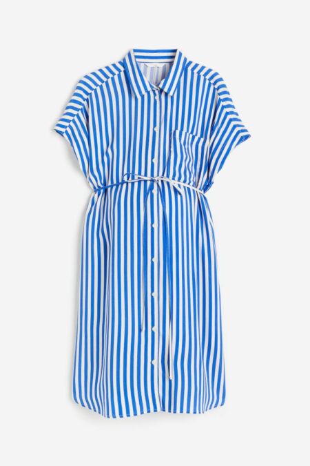 H & M Mama Tie-Belt Shirt Dress