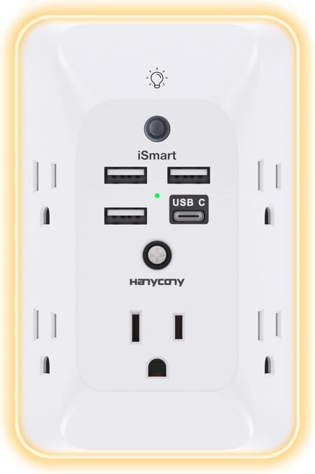 Hanycony Outlet Extender With Night Light Motherly