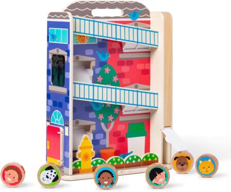 Melissa & Doug GO Tots Wooden Town House Tumble with 3 Disks