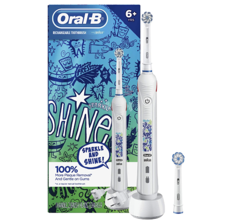 Oral-B Kids Electric Toothbrush with Coaching Pressure Sensor and Timer