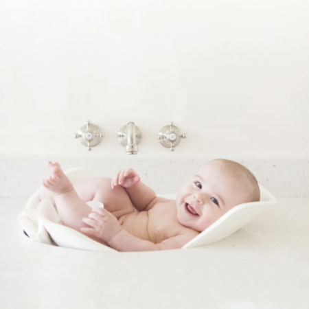 baby getting a sink bath