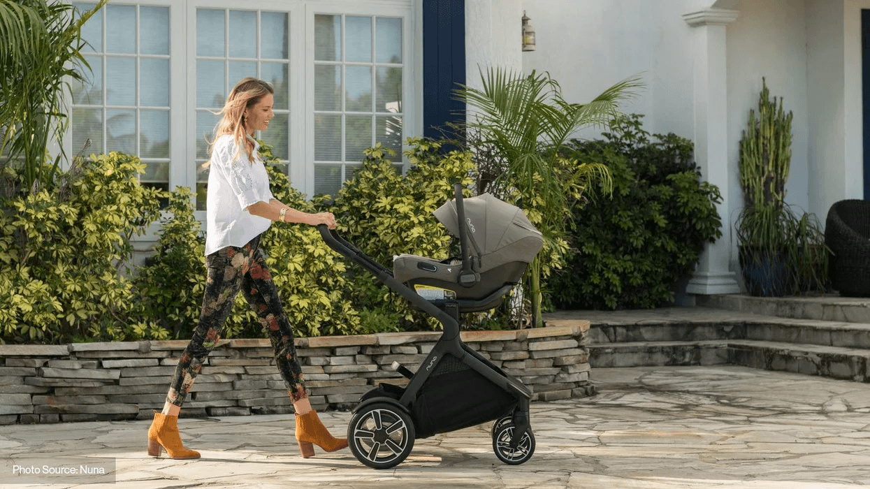 mom pushing a stroller