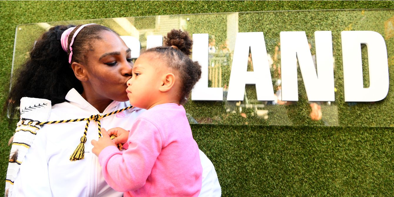 Serena Williams and daughter Olympia - best baby carrier