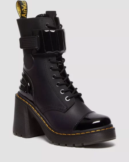 Dr. Martens Gaya 10-Eye Alternative Leather Heeled Boots