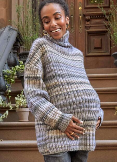 knit turtleneck maternity sweater