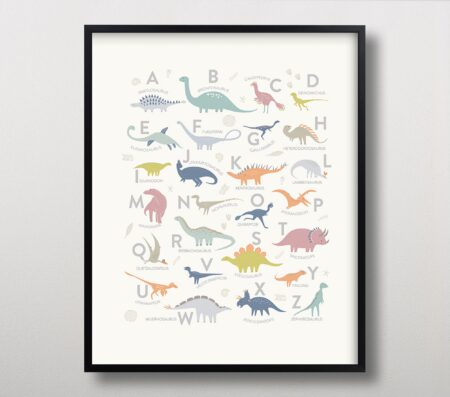 Minted Dinosaur Alphabet Print