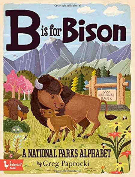 b is for bison board book, a classic board book for babies