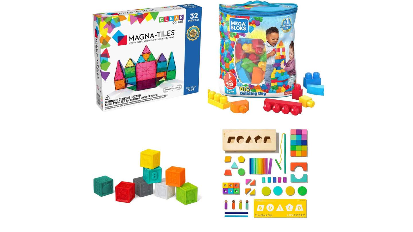 collage of toy blocks for babies