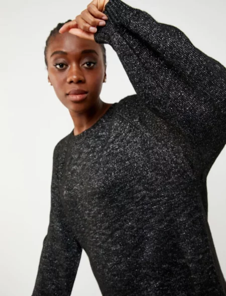 black oversized maternity sweater