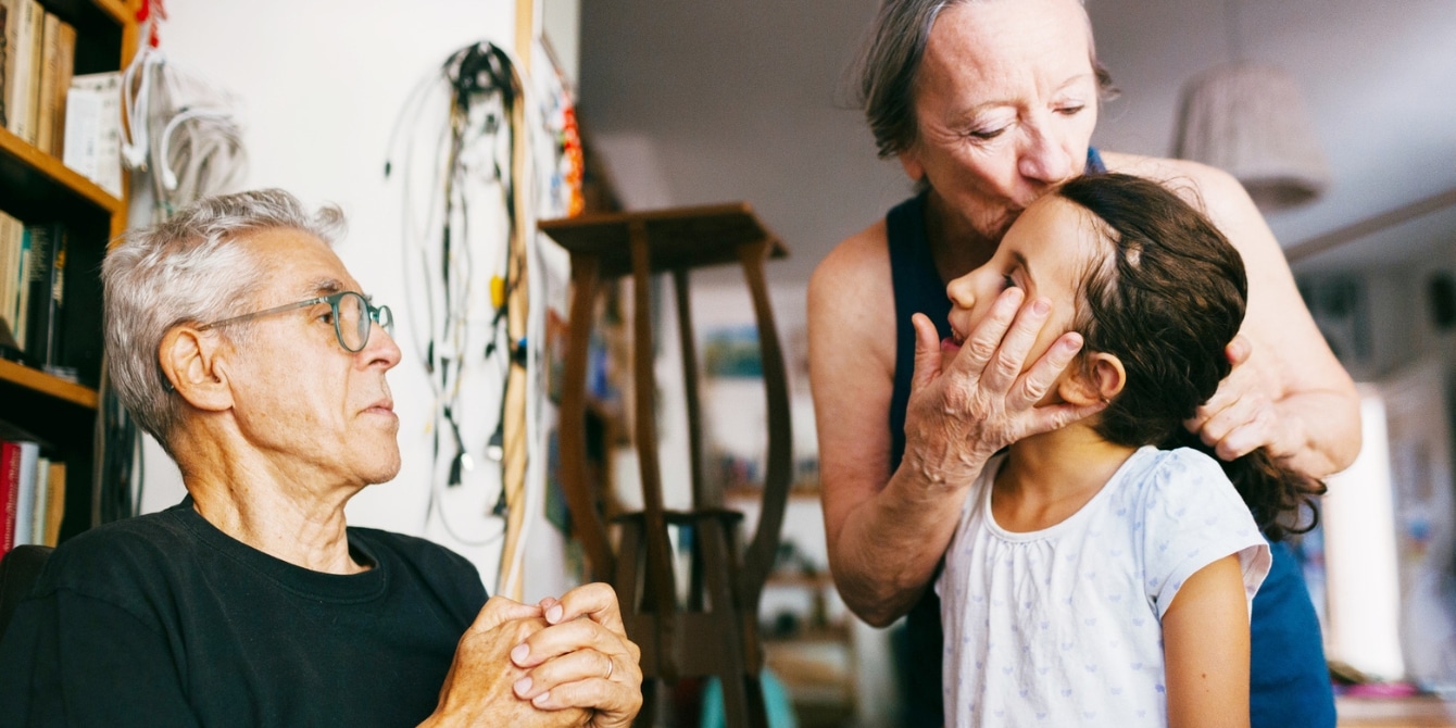 grandparents with grandchild trying to respect parenting boundaries