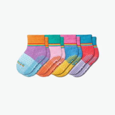 Bombas Toddler Tri-Block Pride Gripper Calf Sock