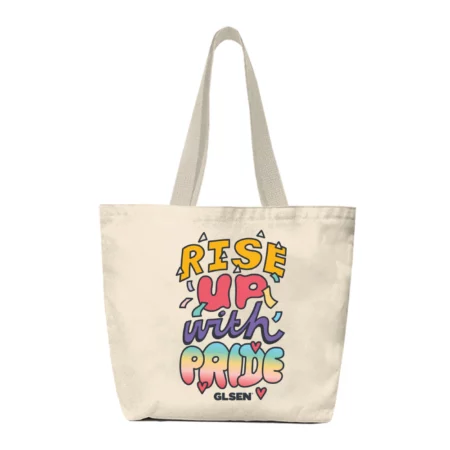 GLSEN rise up with pride tote bag