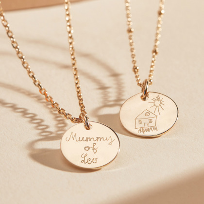 Merci Maman Drawn By You Small Personalized Necklace