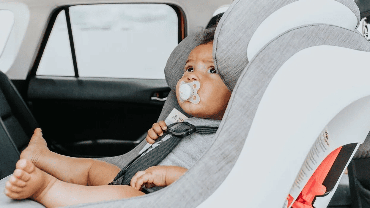 baby in car seat whose mom learned a car seat safety lesson