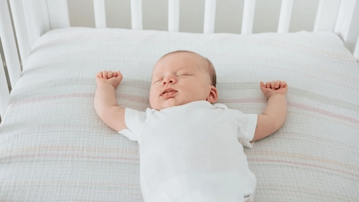 baby sleeping on back