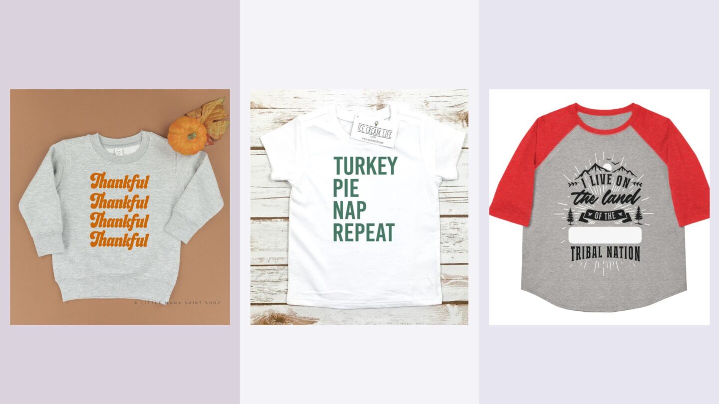 family holiday shirts collage- thanksgiving shirts