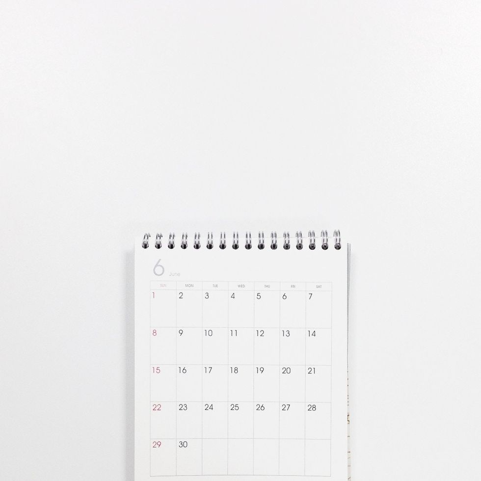 blank calendar page - self-care for mothers